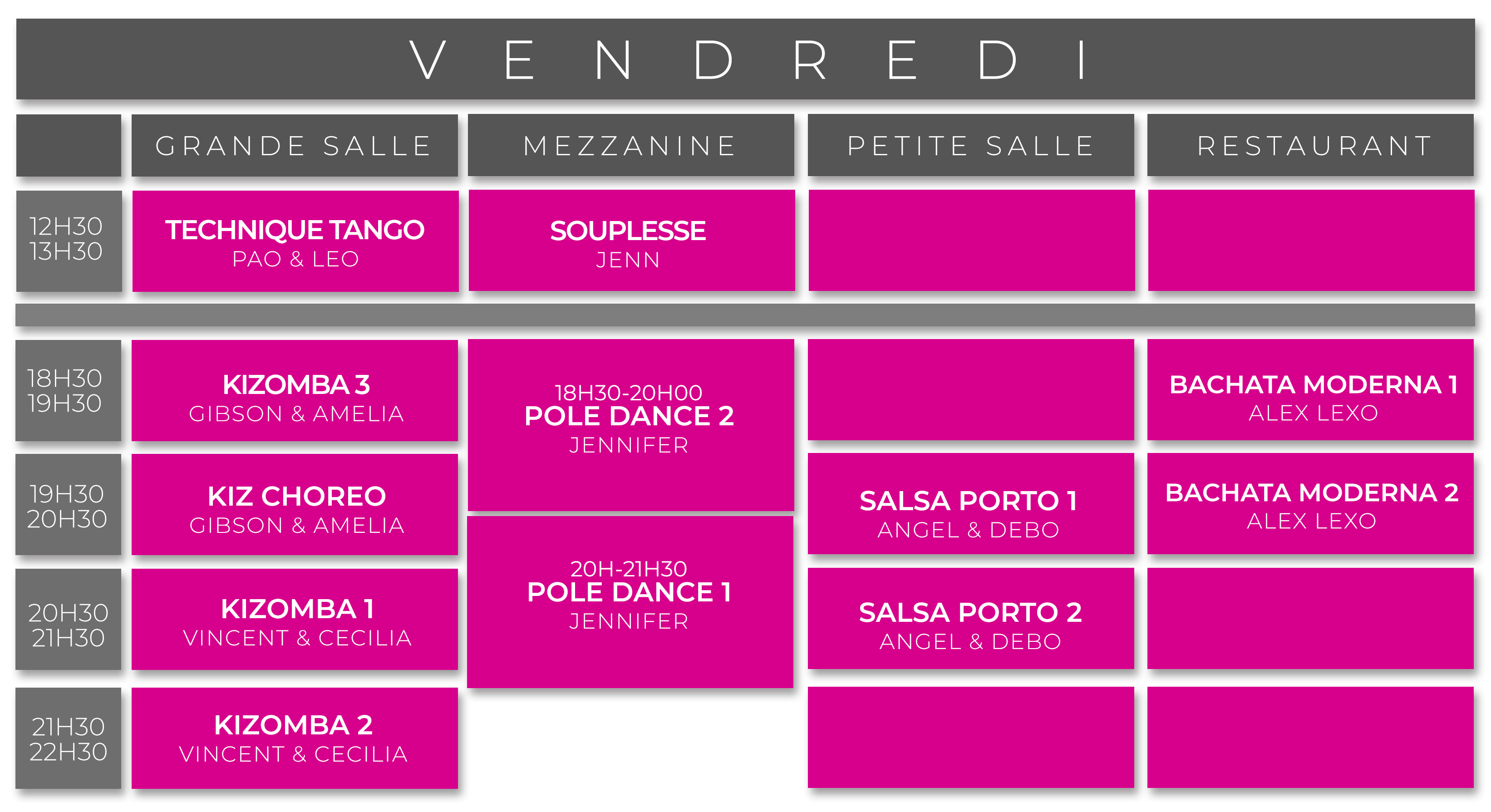 VENDREDI PLANNING 2023 2024 Serial Dancer Vendredi planning 2023 2024 serial dancer