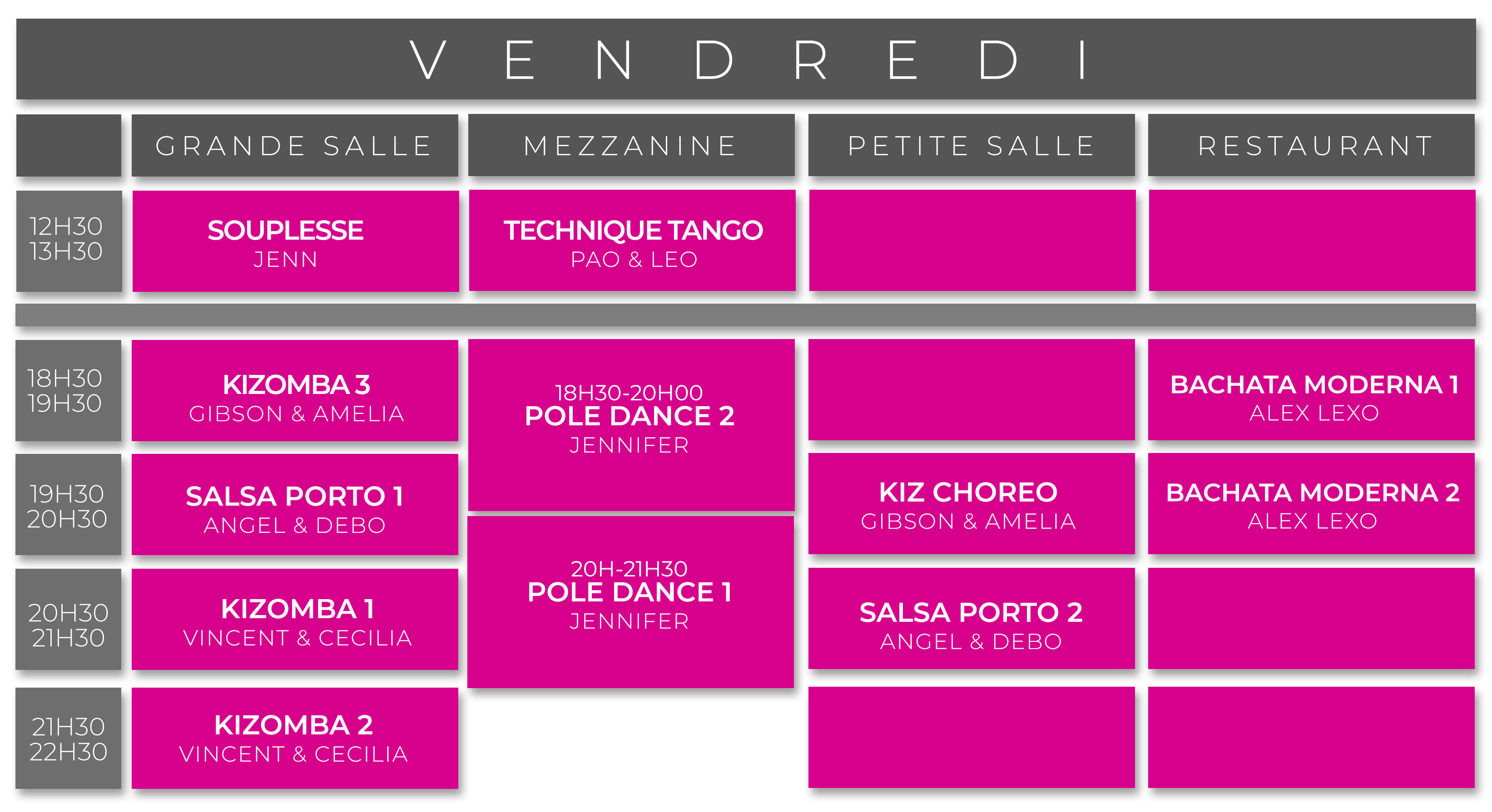 VENDREDI PLANNING 2023 2024 Serial Dancer Vendredi planning 2023 2024 serial dancer