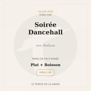 Mardi 16 Soir – Repas Dancehall (RedLysa)
