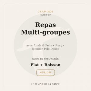 Jeudi 25 Soir โ Repas Anaรฏs & Felix / Roxy / Jennifer Pole Dance