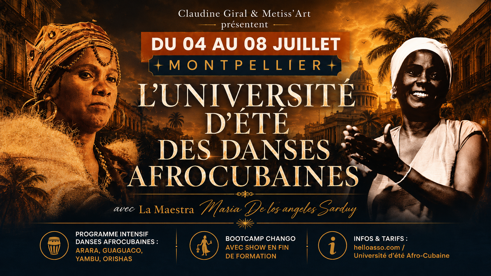 Université d'été des danses afrocubaines — du 4 au 8 juillet, Montpellier, avec La Maestra Maria de los Ángeles Sarduy