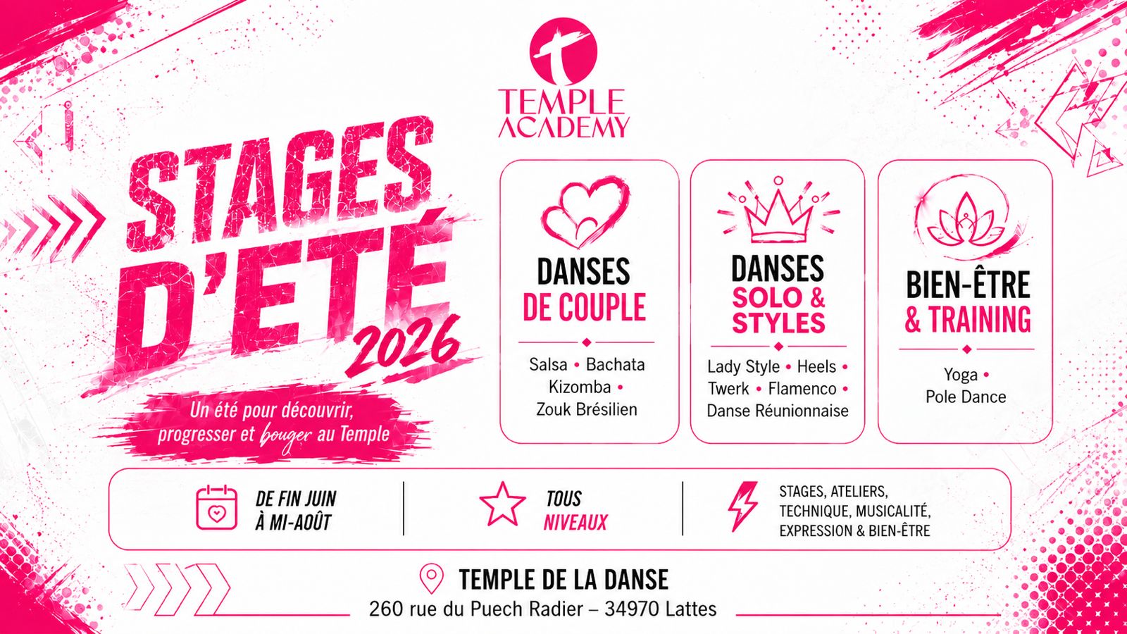 Stages d'Été 2026 — Temple Academy